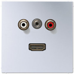 Jung Mutimedia-Einsatz Cinch Audio / Miniklinke 3,5 mm / HDMI (Aluminium) 