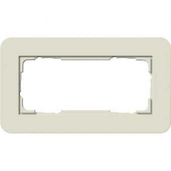 Gira E3 Abdeckrahmen ohne Mittelsteg 2-fach, Sand Soft-Touch / Reinweiß glänzend 