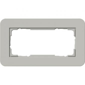 Gira E3 Abdeckrahmen ohne Mittelsteg 2-fach, Grau Soft-Touch / Anthrazit 