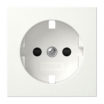 Gira Zentralplatte - Ersatz-Abdeckung für SCHUKO-Steckdose mit Shutter (reinweiß, glänzend) 