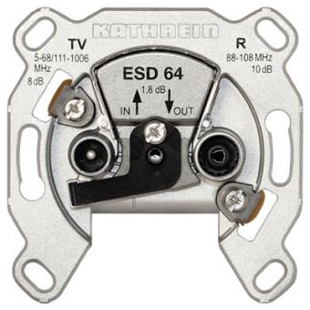 Kathrein ESD64 - Durchgangsdose 2 Loch - 8 dB 