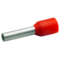 Aderendhülsen isoliert,   1,0mm² / 10mm, rot, 100 Stück 