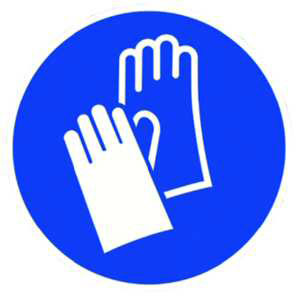 Gebotszeichen Handschuhe, blau, 1 Aufkleber 