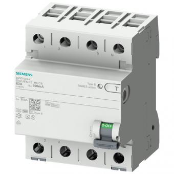 Siemens allstromsensitiver FI-Schutzschalter 5SV3344-4, 40A/0.03, Typ B, 4polig 