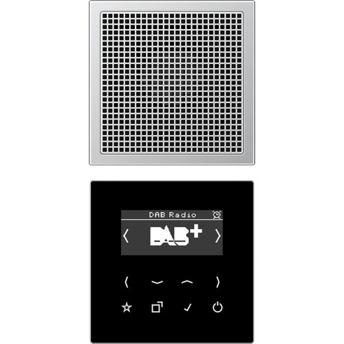 Jung Smart Radio DAB+, Set Mono (Display schwarz, Lautsprecher Aluminium) |  Elektroversand Schmidt GmbH