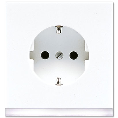 Jung SCHUKO-Steckdose mit LED-Orientierungslicht und Helligkeitssensor  (alpinweiß) | Elektroversand Schmidt GmbH