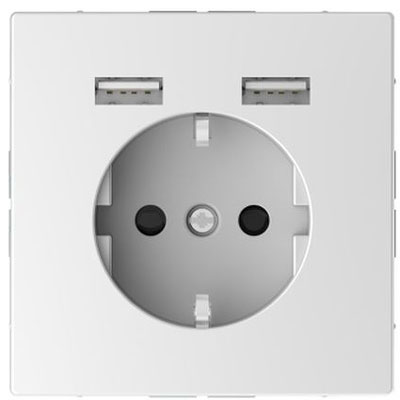 Merten SCHUKO-Steckdose mit USB Ladestation, System Design, Lotosweiß |  Elektroversand Schmidt GmbH