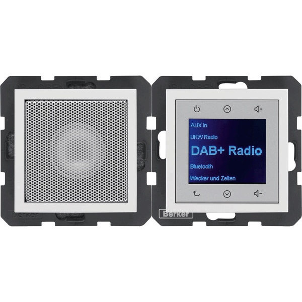 Berker Radio Touch UP DAB+, Bluetooth mit Lautsprecher S.1/B.3/B.7  (polarweiß glänzend) | Elektroversand Schmidt GmbH