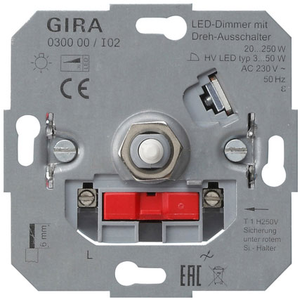 Gira LED-Dimmeinsatz mit Dreh-Ausschalter 20 - 250 W | Elektroversand  Schmidt GmbH