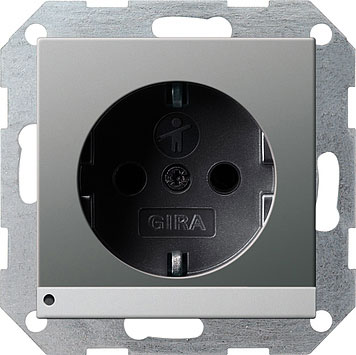 SCHUKO-Steckdose mit LED-Orientierungsleuchte (Edelstahl) | Elektroversand  Schmidt GmbH
