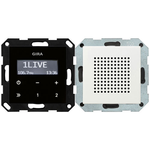 Gira Unterputz-Radio RDS mit einem Lautsprecher (reinweiß, seidenmatt) |  Elektroversand Schmidt GmbH