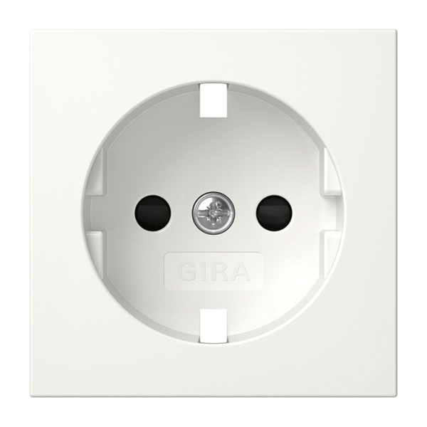 Gira Zentralplatte - Ersatz-Abdeckung für SCHUKO-Steckdose mit Shutter  (reinweiß, glänzend) | Elektroversand Schmidt GmbH
